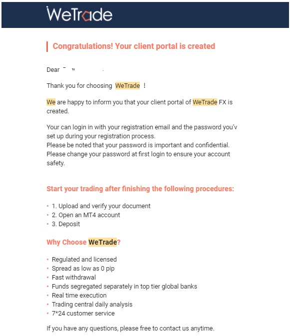 email pendaftaran wetrade