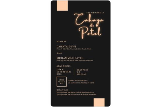 template undangan nikah hitam minimalis