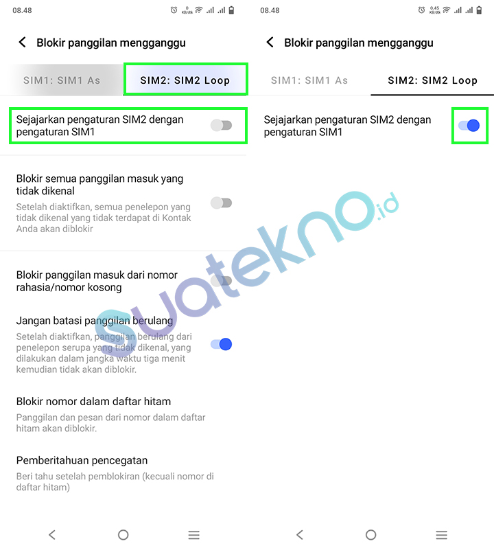 blokir panggilan nomor tidak dikenal di Android